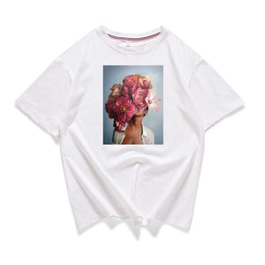 Bloom Flower Feather Women T -shirt