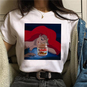 Nutella Kawaii Print T Shirt Women 90s